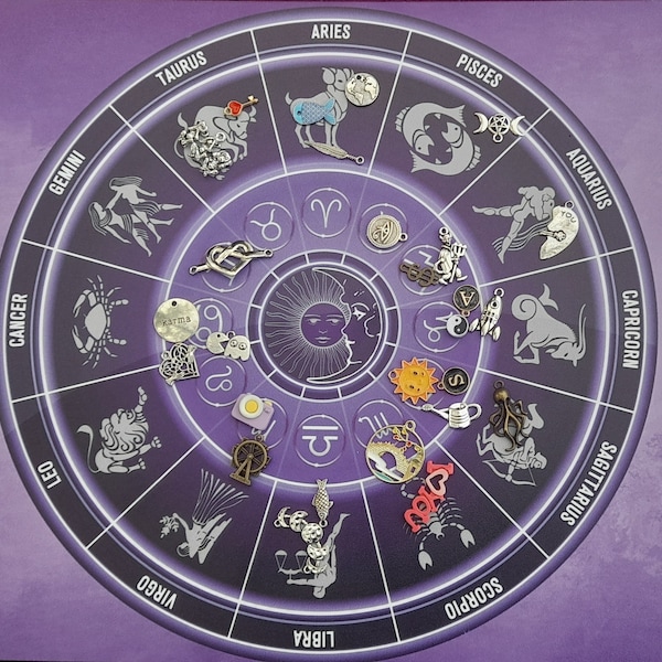 Tapis de divination signes astrologiques pour moulage de charm