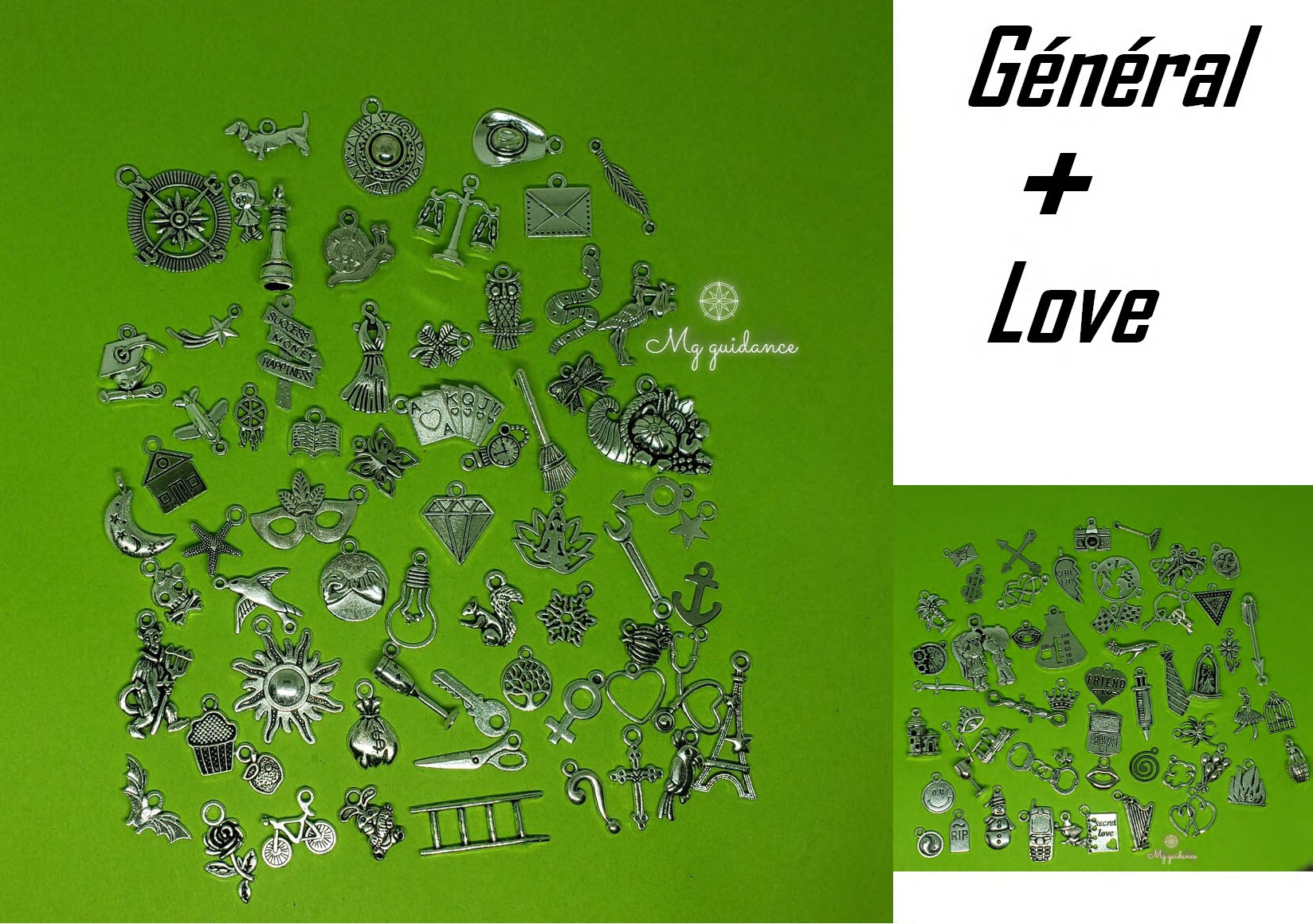 119 Pcs Breloques Divinatoires Général + Amour Argent