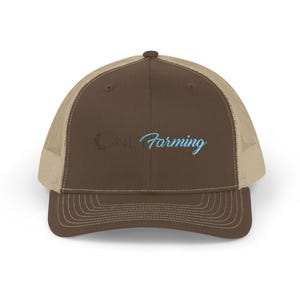Snapback Trucker Cap with embroidered Only Farming logo fun joke Fans of Agriculture tractors