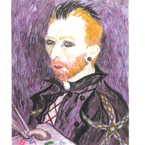 Carte vuote Van Gogh, carta Van Goth, set di carte vuote, divertenti carte vuote, carte ecologiche, irriverenti, goth