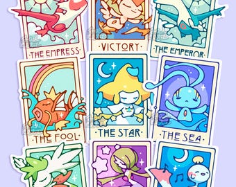Matte Vinyl Stickers | Tarot Card Pokes Series #1 | 2.5 Inches, Waterproof