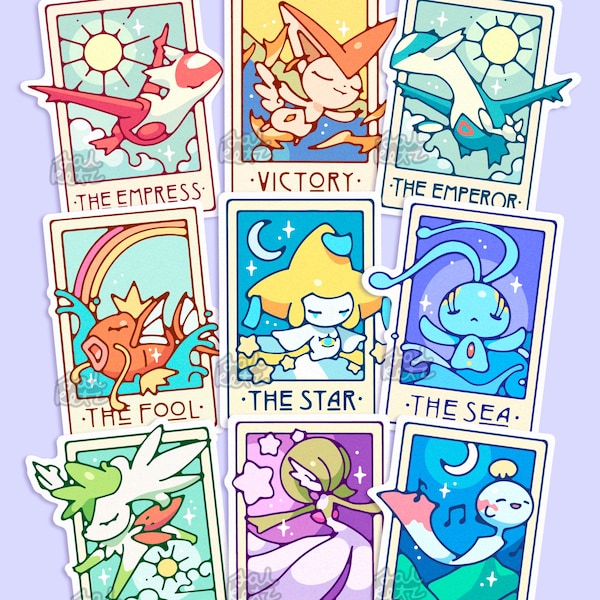 Matte Vinyl Stickers | Tarot Card Pokes Series #1 | 2.5 Inches, Waterproof