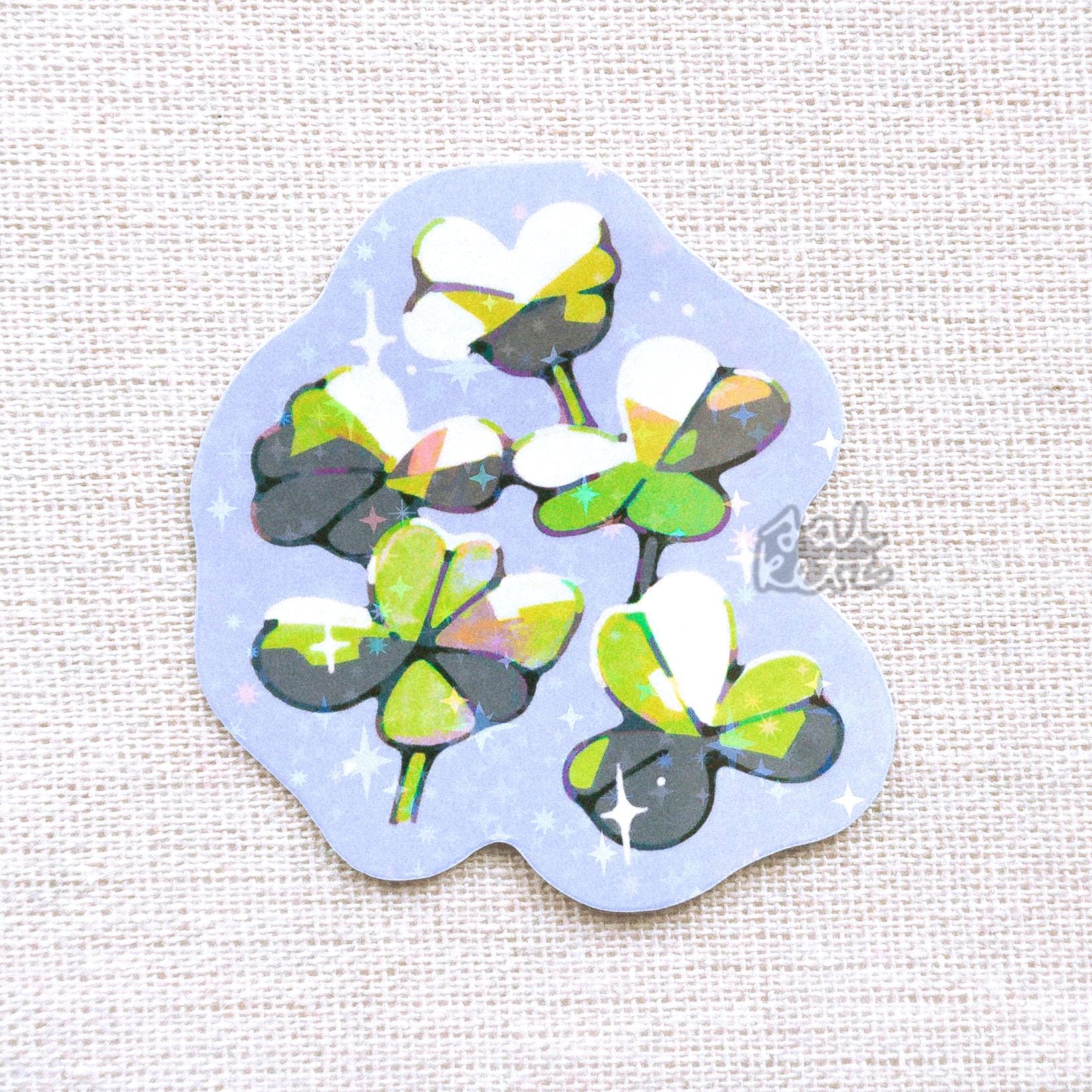 Holographic Vinyl Sticker | Magic Clovers | 2.5 Inches, Waterproof
