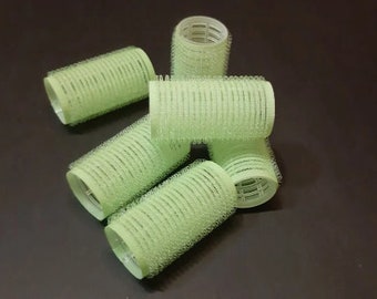 Green Velcro Hair Rollers, Self Grip Hair Curlers, Hair Care Accessories, Gift for Her