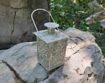 Elegant Small White Lantern, Wedding Table Décor, Morrocan Lantern Decoration