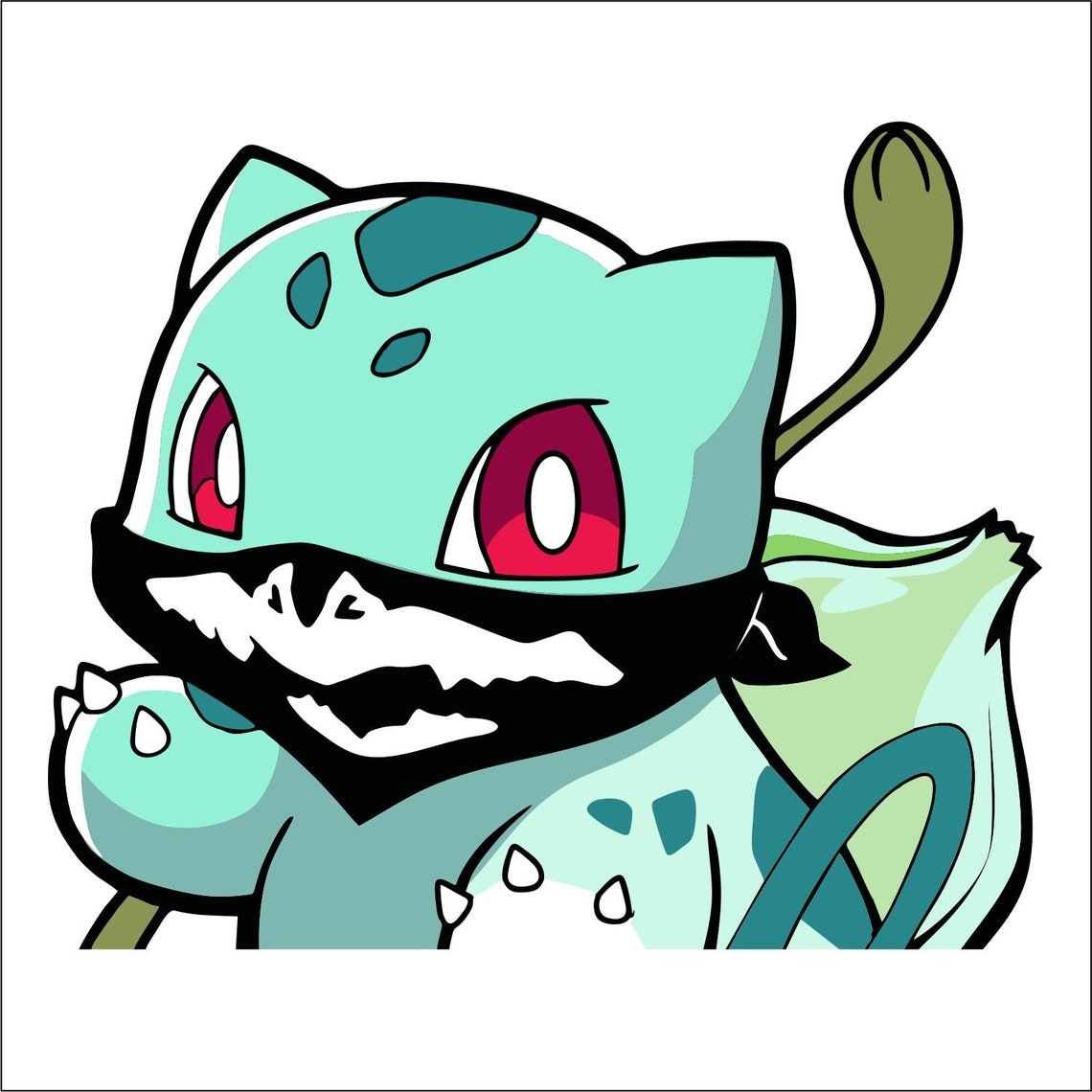 Bulbasaur Mask Peeking Vinyl Decal Stickers Anime Pokemon | Etsy Canada