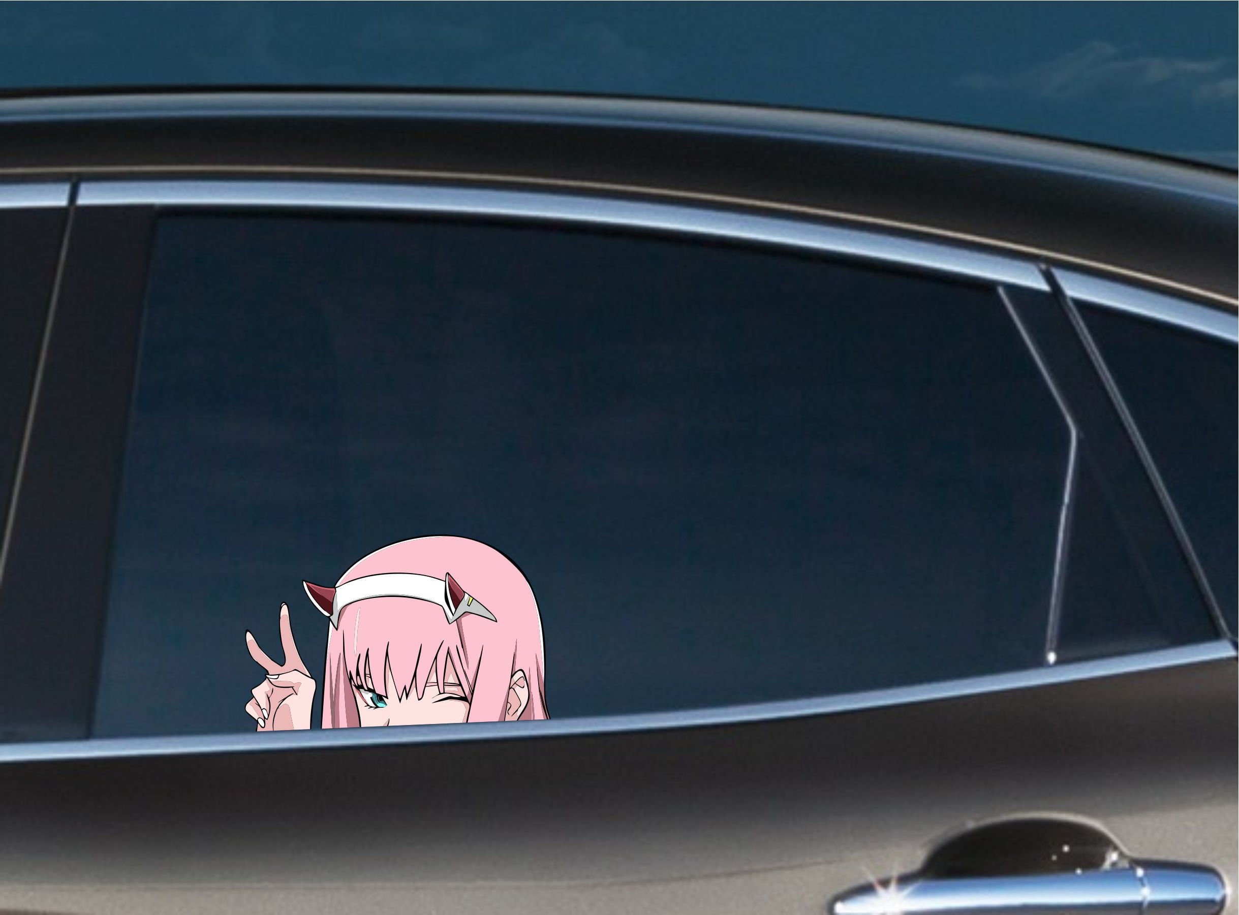 Zero Number Two Peace Peeking Vinyl Decal Anime sexy girl Stickers Ca…