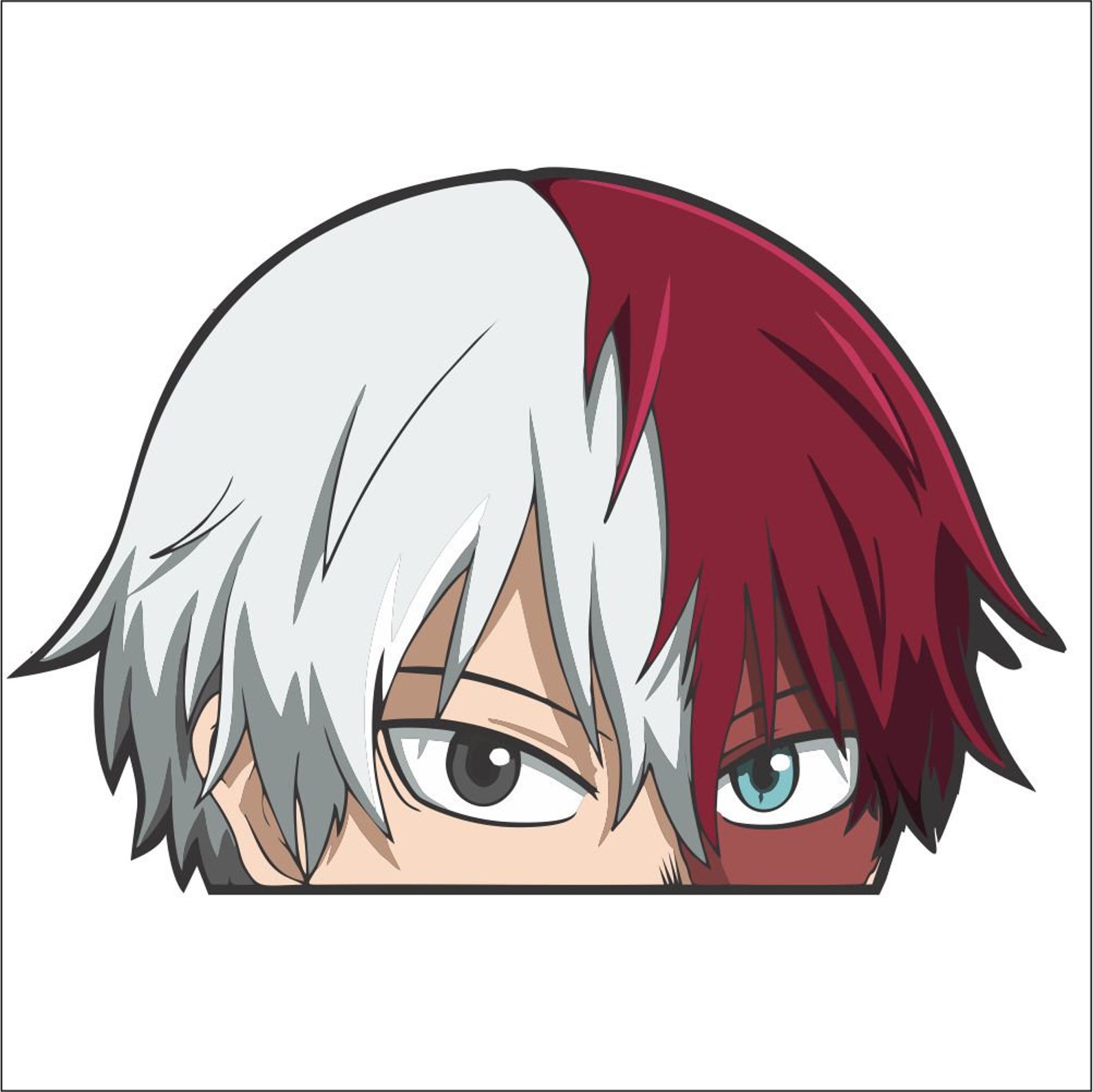 Shoto Peeking Vinyl Decal Stickers My Hero Academia Anime | Etsy