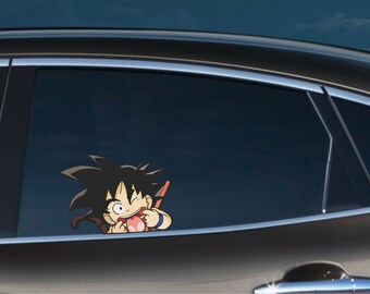 Cute Dragon Silly Face Fighter Peeking Vinyl Decal Stickers Anime Cartoon Peekabo Funny Peekers