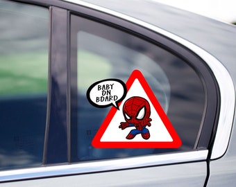 Spiderman Spidey Kids On Board White Vinyl Car Decal New