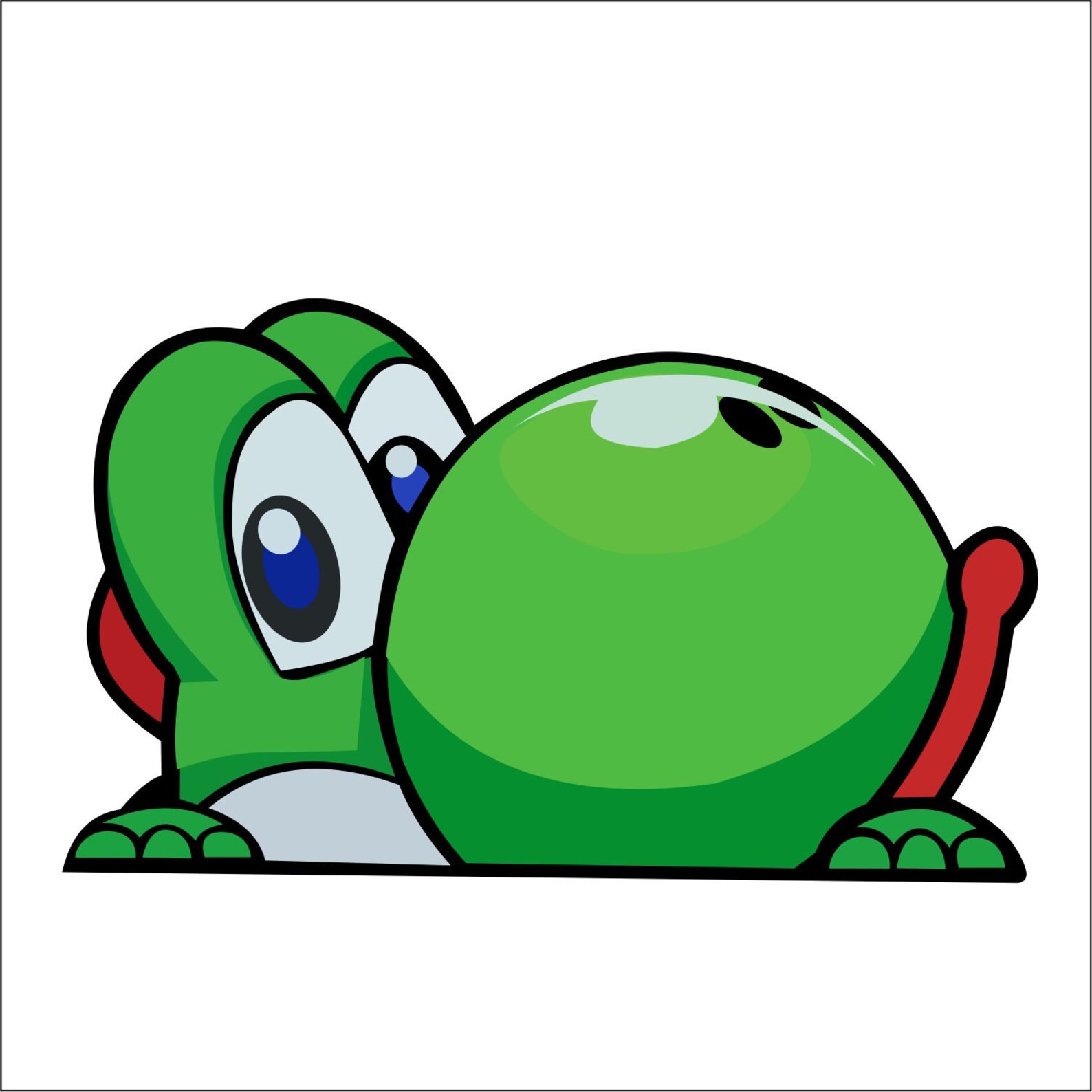 Yoshi Peeking Vinyl Decal Stickers Anime Super Mario Cartoon Etsy