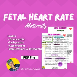 Fetal Heart Rate, Maternity, Study Guide, Nurse Digital Notes, Nursing School Study Guide, Labor and Delivery