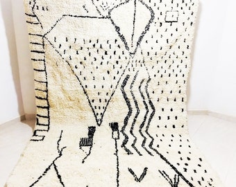 Beni Ourain Teppich, Authentischer Berber Teppich, Benutzerdefinierter marokkanischer Teppich, Handgemachter Teppich, Handgewebter Teppich, Moderner Teppich, Wohnkultur Teppich