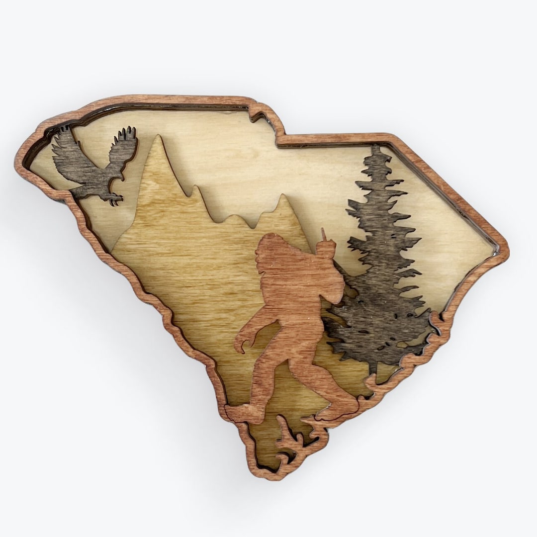 South Carolina Bigfoot Flag Sticker Decal - Self Adhesive Vinyl - Weatherproof - Made In USA Big Foot Sasquatch Sc - Foto 10