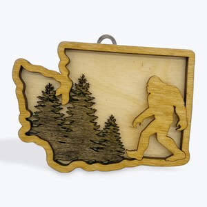 State of Washington Bigfoot Christmas Ornament, SVG, digital download, glowforge, laser cut file