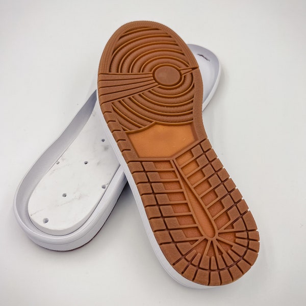 Basketball (AJ1) Shoe Soles, White/Gum