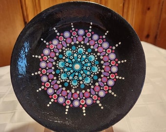 Colorful Mandala Hand Painted Ceramic Trinket/Ring Dish