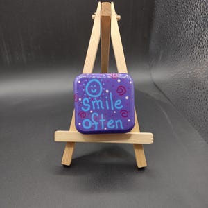 Inspirational Rock Art – “Smile Often” Quote – Resin Sealed Gift