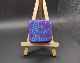 Inspirational Rock Art – “Smile Often” Quote – Resin Sealed Gift