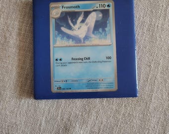 Frosmoth Pokémon Card Coaster – Handmade Resin Sealed Tile Coaster – Real Pokémon Card – Cork Backed – Pokémon Fan Gift