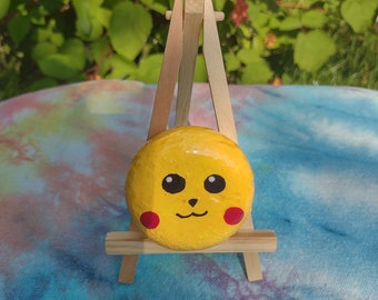 Pikachu Hand Painted Rock