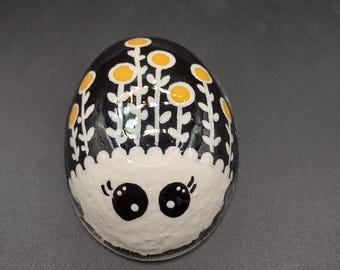Love Bug and Blooms Hand Painted Rock
