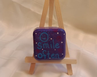 Hand Painted Rock, Smile Often