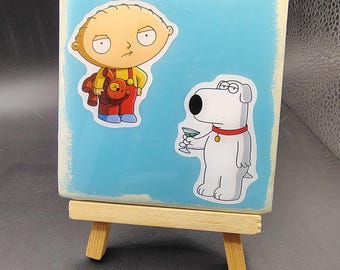 Family Guy, Stewie and Brian, Square Tile Coaster