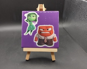 Inside Out Anger and Disgust Square Tile Coaster