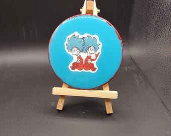 Cat in the Hat, Thing 1 and Thing 2 Round Tile Coaster