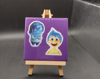 Inside Out Joy and Sadness Square Tile Coaster