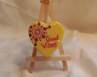 Good Vibes Hand Painted Rock