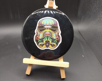 Sugar Skull Stormtrooper Round Tile Coaster