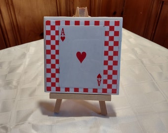 Ace of Hearts Ceramic Tile Coaster