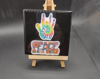 Grateful Dead, Jerry Garcia, Peace, Square Tile Coaster