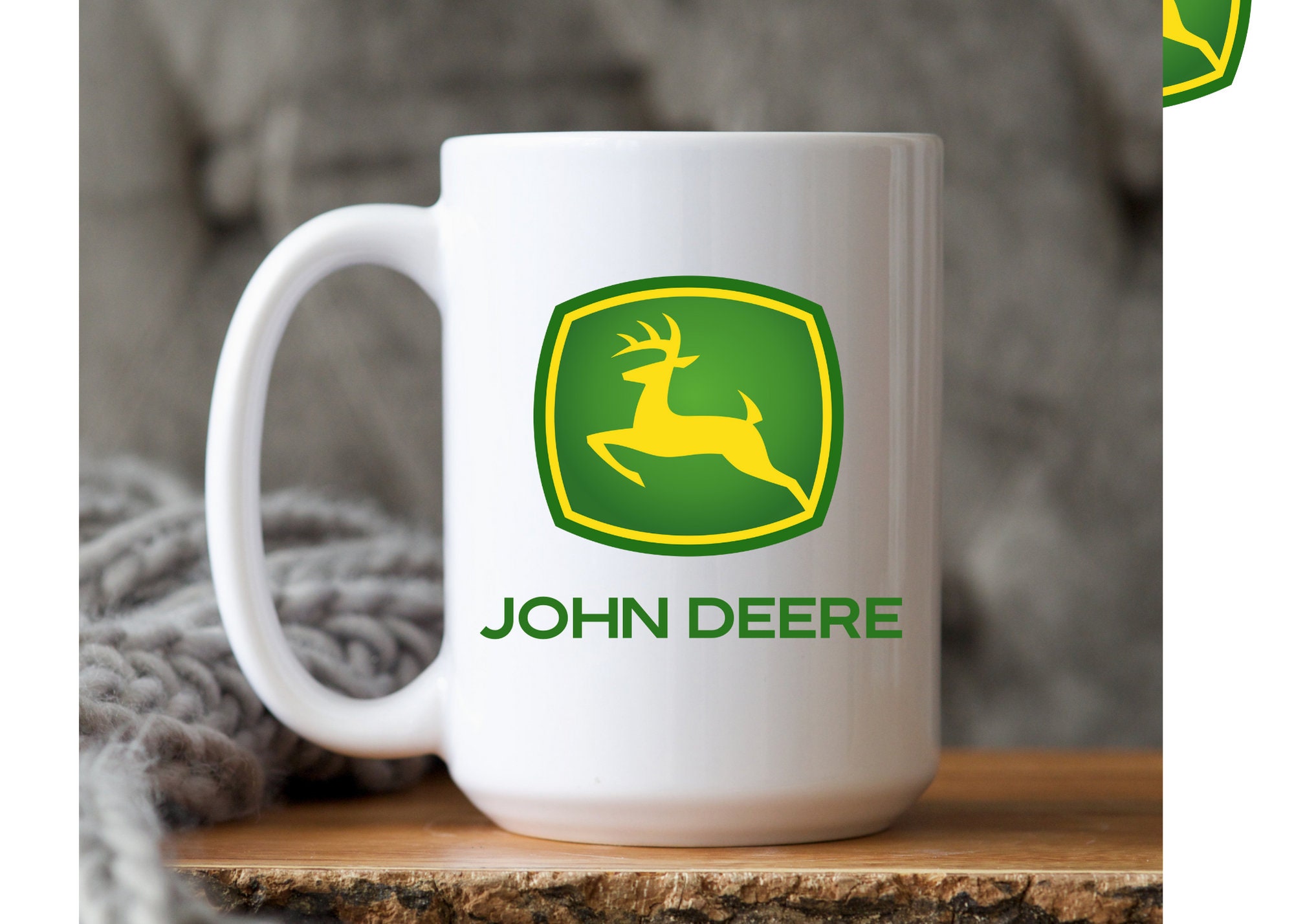 JOHN DEERE Coffee Mug Current Logo 15 Ounce Etsy