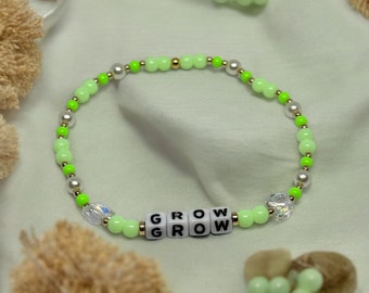 Grow Butterfly Beaded Bracelet | Grow | Gold Filled Beaded Bracelet | Pearl Beaded Bracelet | Motivational Beaded Bracelet | Gifts For Her