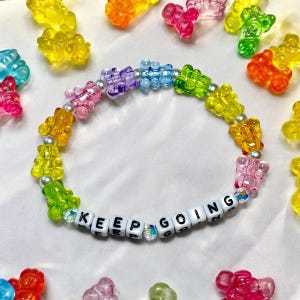 Gummy Bear Custom Word Beaded Bracelet | Gummy Bear Candy Bracelet | Rainbow Candy | Beaded Bracelet | Beaded Stack