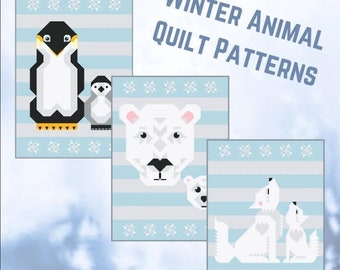 Winter Animals Quilt Patterns - PDF