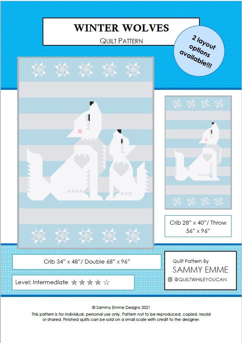 Winter Wolves Quilt Pattern - PDF - Etsy