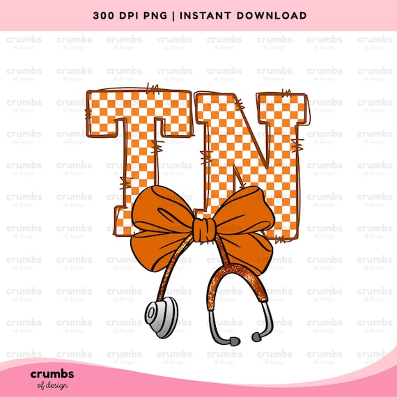 Tennessee PNG | Tennessee Stethoscope Bow Png | Tennessee Nurse Doctor Sublimation Design | Tennessee Game Day Shirt | Tennessee State Png