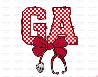 Georgia PNG | Georgia Stethoscope Bow Png | Coquette Georgia Nurse Shirt Sublimation Design | Georgia Game Day Shirt | Georgia State Png