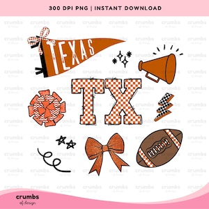 Texas Doodle PNG | Coquette Texas Png | Checkered Texas Shirt Sublimation Design | Texas Game Day | Texas State Png | Cute Texas Pennant Png