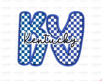 Checkered Kentucky Png | Retro Kentucky Shirt Sublimation Design | Preppy Kentucky Game Day Png | Blue Kentucky State Png | Trendy KY Png