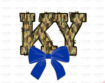 Camo Kentucky PNG | Camo Coquette Kentucky Shirt Sublimation Design | Brushstroke Camo Png | Kentucky Game Day Shirt | Trendy KY Png