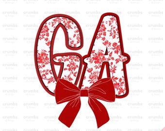 Georgia PNG | Georgia Coquette Png Sublimation Design | Floral Georgia Game Day Shirt | Preppy Georgia State Png | Red GA Png | Georgia Girl