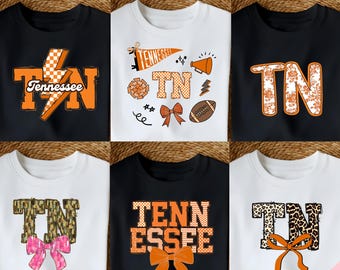 Tennessee PNG Bundle | Tennessee Coquette Shirt Sublimation Design | Tennessee State Game Day | TN Png | Tennessee Doodle Floral Camo Retro