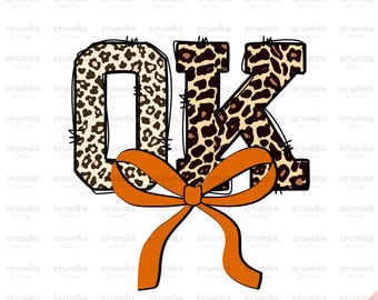 Oklahoma Coquette PNG | Leopard Oklahoma Shirt Sublimation Design | Oklahoma Game Day Png | Oklahoma State Png | Trendy OK Png