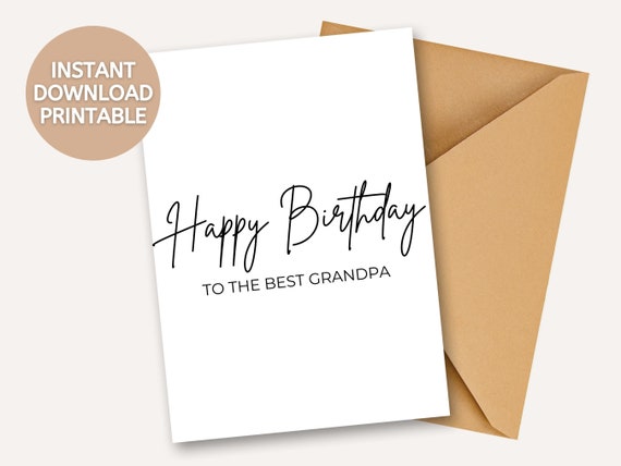 Grandpa Birthday Card Printable Birthday Card for | Etsy