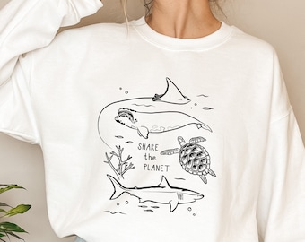 Marine Biology Sweatshirt, Ocean lover Sweatshirt, Cozy Beach sweatshirt, whale shark sweatshirt, trendy beach pullover, beachy sweatshirt